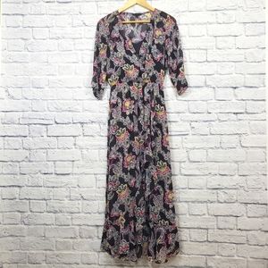 Banana Republic floral printed maxi wrap dress